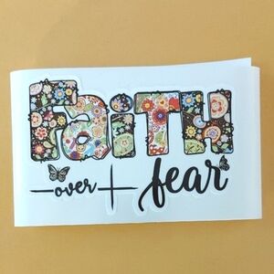 Floral Faith Over Fear Sticker Set of 3